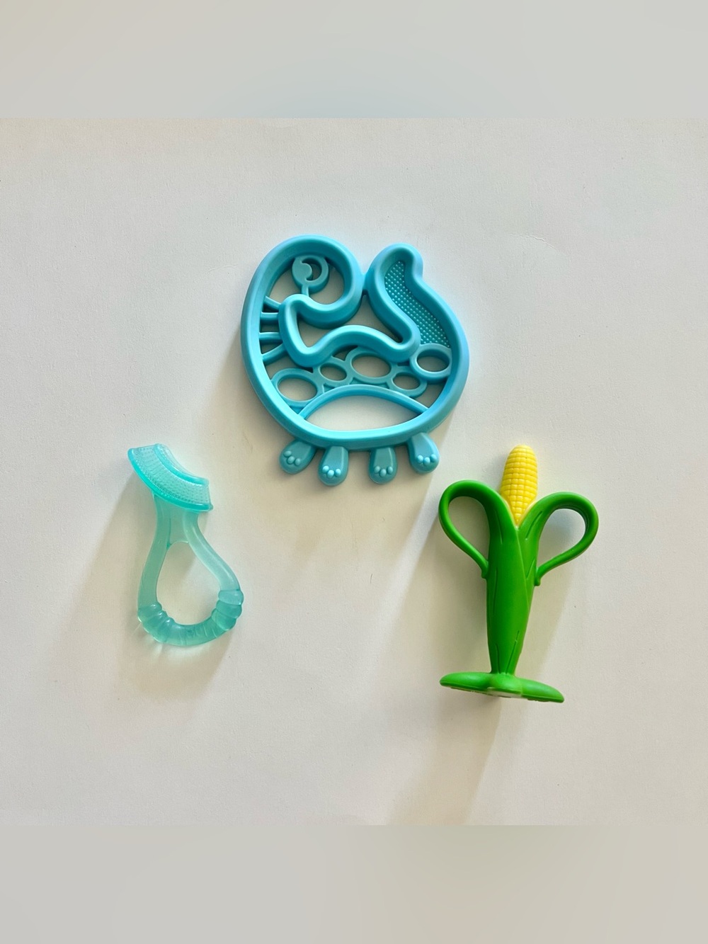 Bundle of 3 Nuby Dinosaur, Corn Baby Teethers